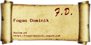 Fogas Dominik névjegykártya
